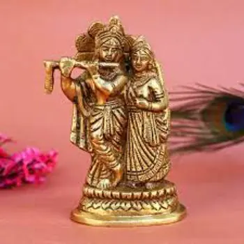 Metal God Radha Krishna Statue